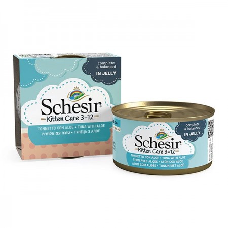 Schesir Kitten Tuna with Aloe ТУНЕЦ с АЛОЭ влажный корм консервы для котят 85 г (750330)